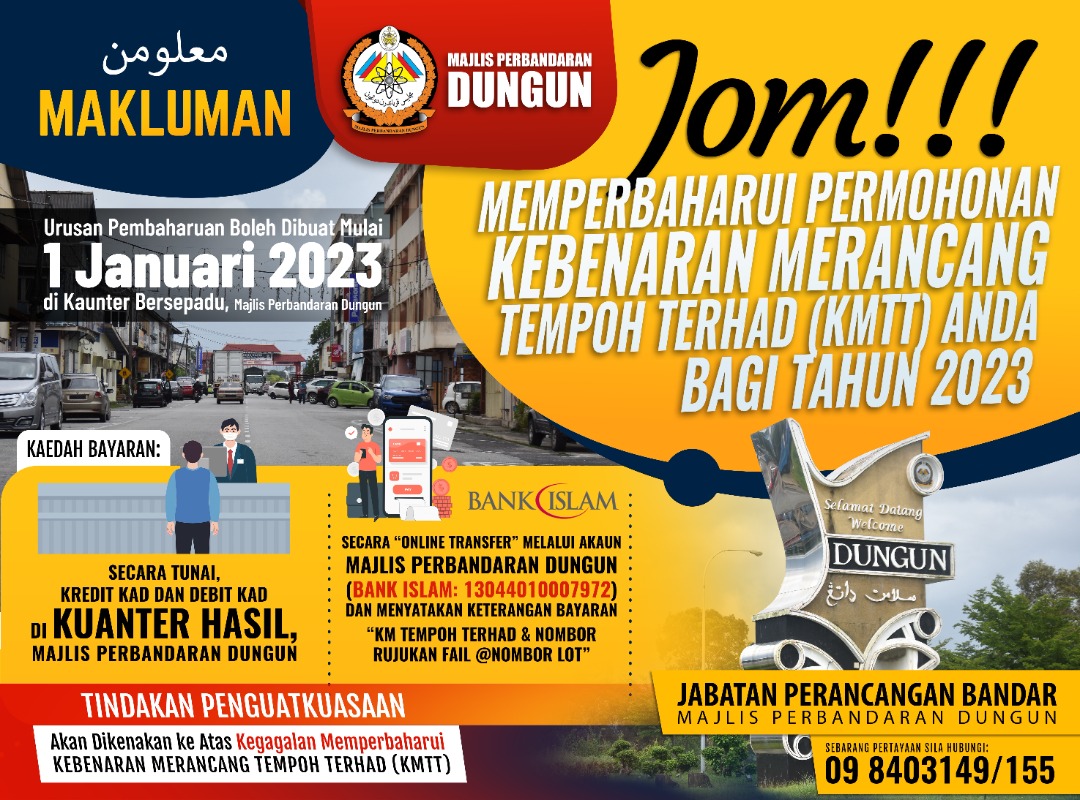 Pembayaran bagi Pembaharuan Permohonan Kebenaran Merancang Tempoh Terhad bagi tahun 2023